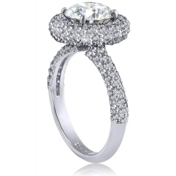 Halo*Alex Soldier Stardust Diamond Halo Crescent Engagement Ring