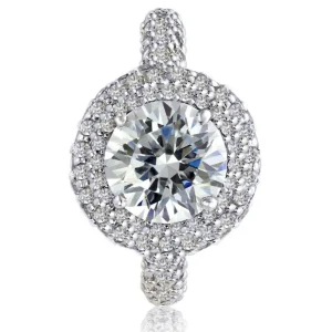 Halo*Alex Soldier Stardust Diamond Halo Crescent Engagement Ring