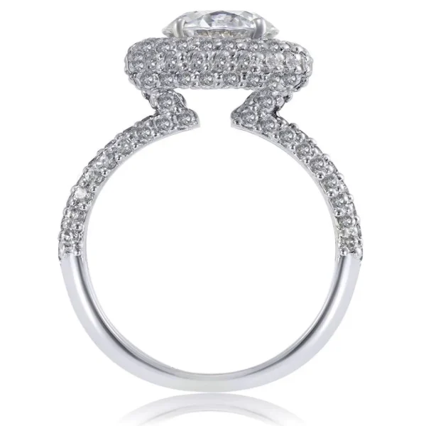 Halo*Alex Soldier Stardust Diamond Halo Crescent Engagement Ring