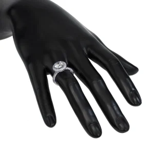 Halo*Alex Soldier Stardust Diamond Halo Crescent Engagement Ring