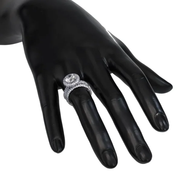 Halo*Alex Soldier Stardust Diamond Halo Crescent Engagement Ring