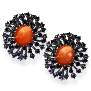 Stud Earrings*Alex Soldier Sterling Silver Astra Earrings with Red Agate & Spinel