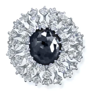 Designer Rings | Silver Rings*Alex Soldier Sterling Silver Astra Ring with Hematite & Topaz