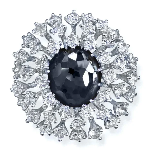 Designer Rings | Silver Rings*Alex Soldier Sterling Silver Astra Ring with Hematite & Topaz