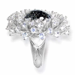Designer Rings | Silver Rings*Alex Soldier Sterling Silver Astra Ring with Hematite & Topaz