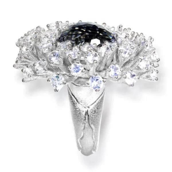 Designer Rings | Silver Rings*Alex Soldier Sterling Silver Astra Ring with Hematite & Topaz