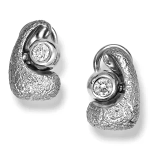 Diamond Earrings | Stud Earrings*Alex Soldier White Gold Modern Art Earrings with Diamonds