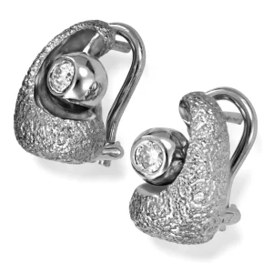 Diamond Earrings | Stud Earrings*Alex Soldier White Gold Modern Art Earrings with Diamonds