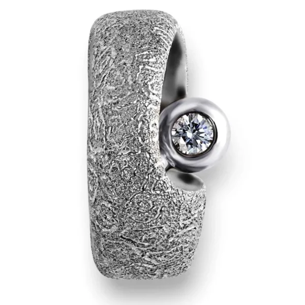 Designer Rings*Alex Soldier White Gold Modern Art Ring with Diamond