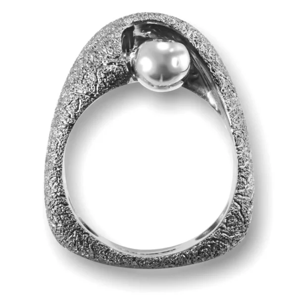 Designer Rings*Alex Soldier White Gold Modern Art Ring with Diamond