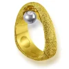 Designer Rings*Alex Soldier Yellow Gold Modern Art Ring with Diamond