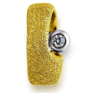 Designer Rings*Alex Soldier Yellow Gold Modern Art Ring with Diamond